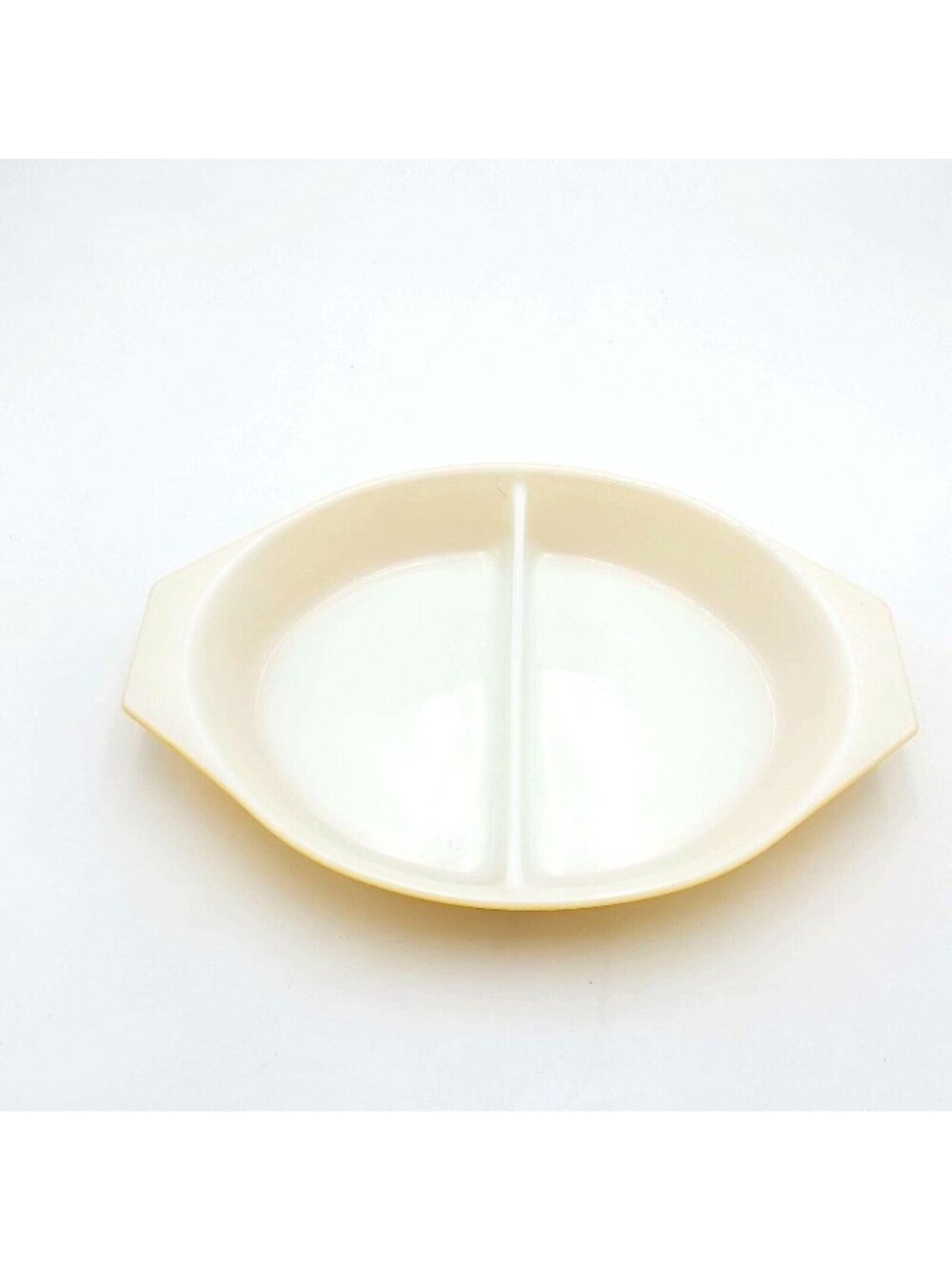 Vintage Pyrex Daisy Yellow Oval Divided Casserole Split Dish No Lid